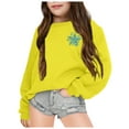 thumbnail image 1 of MIASHUI Chandail à Manches Longues pour Filles, Décontracté, Imprimé, Jaune, 2-3 Ans, 1 of 7