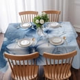 thumbnail image 3 of Blue White Daisy Table Cloth Waterproof Tablecloths, Luxury Farmhouse Botanical Flower Tablecloth Dining Table Cover for Kitchen Party Tabletop Outdoor, Rectangle Tablecloth 60x102 Inch, 3 of 9