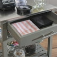 thumbnail image 6 of Linon Natalie Stainless Steel Top Rolling Kitchen Storage Cart in Gray Wood, 6 of 11