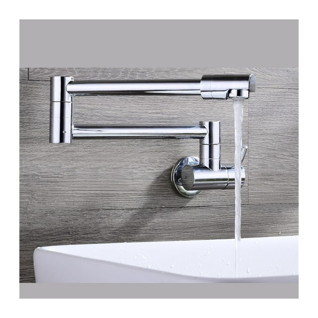 Wall Type Universal Rotating Folding All Copper Cold And Hot Optional Kitchen Faucet Washing Pool Mop Pool Dish Basin Foldable Sink Tap ,High Water Flow Rate