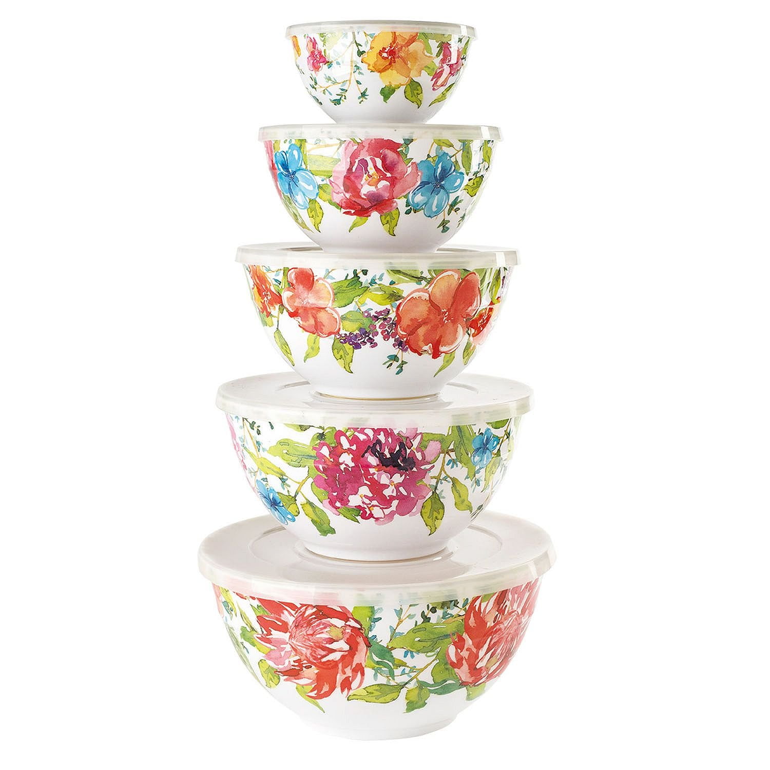 Kitchen & Dining Mixing Bowls Home Melamine 10Piece Bowl Set with lids