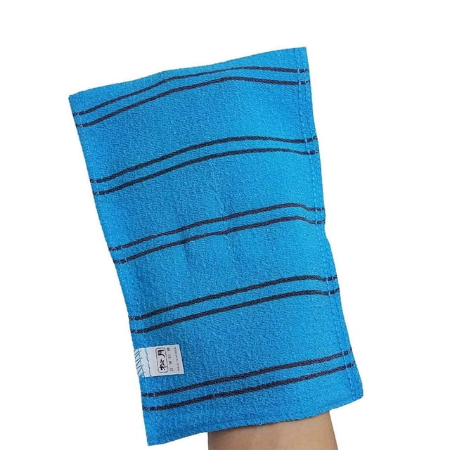paquete de 10 guantes de toalla de baño exfoliantes grandes SongWol Korean Beauty Skin hechos en Corea azul