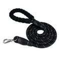 thumbnail image 2 of Nylon Pet Leash Replacement Flexible Elastic Reflective Solid Color Padded Handle Outdoor Playing Walking Rope Tool Supplies with Hook Black, 2 of 8