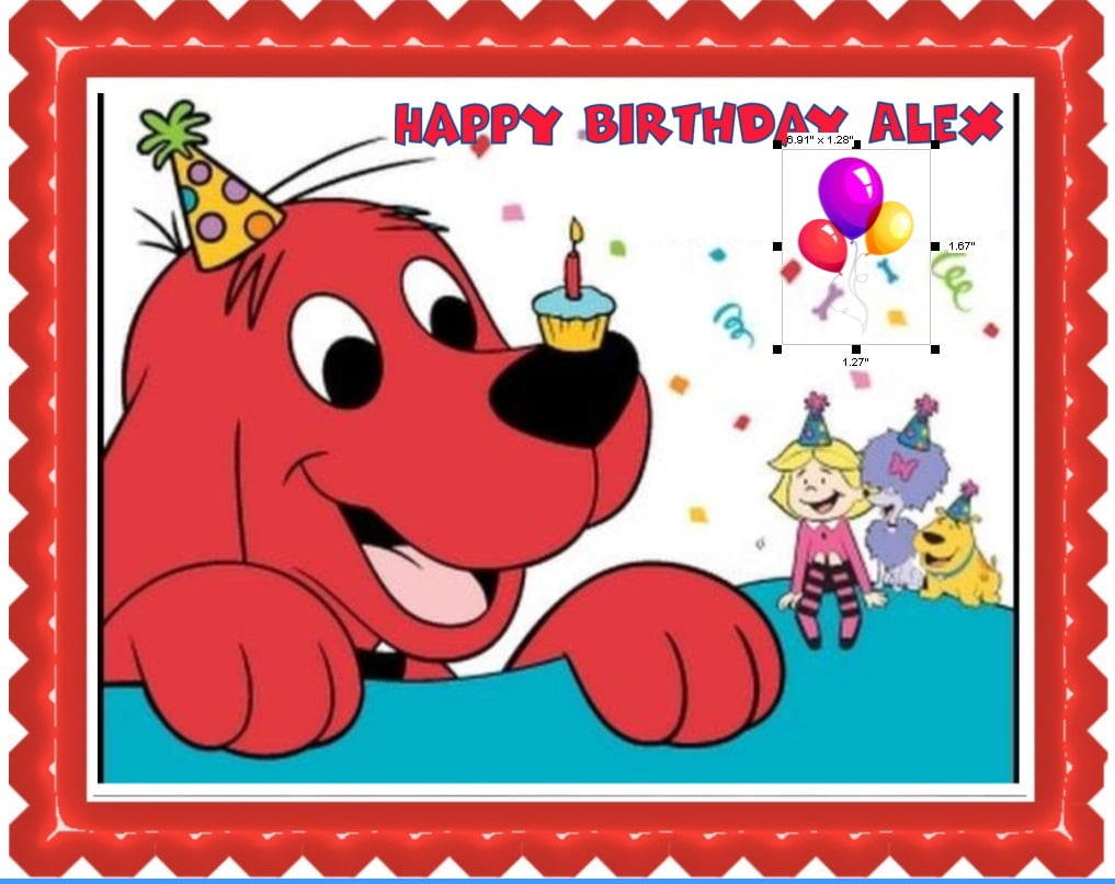 Clifford Birthday Party Image Edible Cake Topper Frosting Sheet ...
