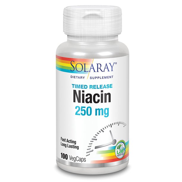 Solaray Niacin TimedRelease 250mg, Vitamin B3 Skin Health