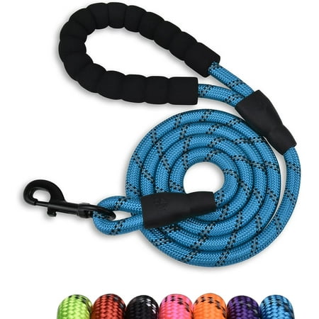 4/5/6 FT Strong Pet Dog Leash with Soft Padded Handle,Highly Reflective Rope for Night Walking,360-Degree Rotating Metal Buckle Without Tangles,Suitable for Small,Medium and Large Dogs.(5ft)