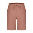 thumbnail image 4 of CaComMARK PI Shorts for Men Casual Solid Pocket Elastic Waist Straight Half Sport Shorts Casual Beach Shorts Pink S(S), 4 of 6