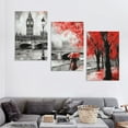 thumbnail image 4 of Nawypu  Lovers Canvas Wall Art Couple Kissing in Rain with Red Umbrella Artwork Romantic Painting for Living Room Wall Decor Stretched and Framed Ready to Hang 12''x16''X3 Panels, 4 of 4