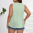 thumbnail image 4 of WULMLEO Women's Eyelet Scalloped V-Neck Sleeveless Top Casual Summer Blouse for Beach Green 2XL, 4 of 4