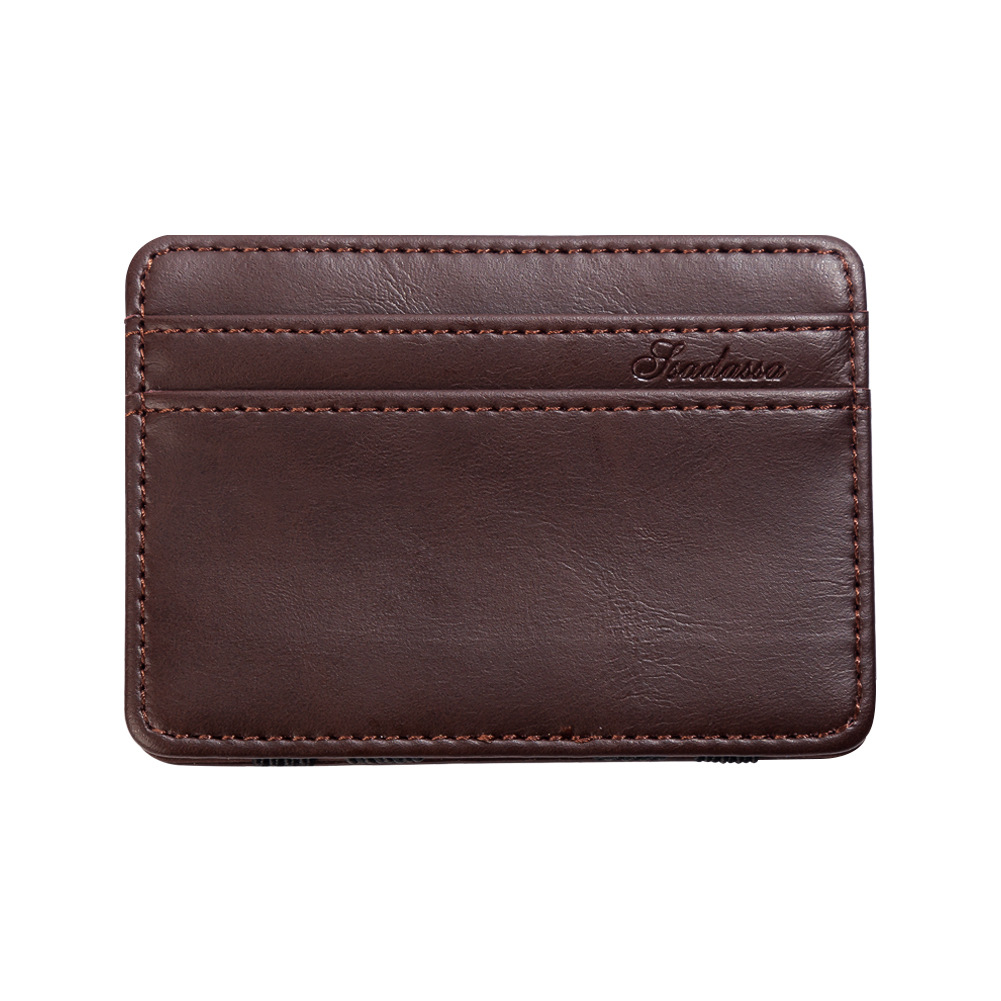 Porte-Cartes RFID HUYAMI - Cuir Ultra Fin Avec Porte-Monnaie Intégré - Noir