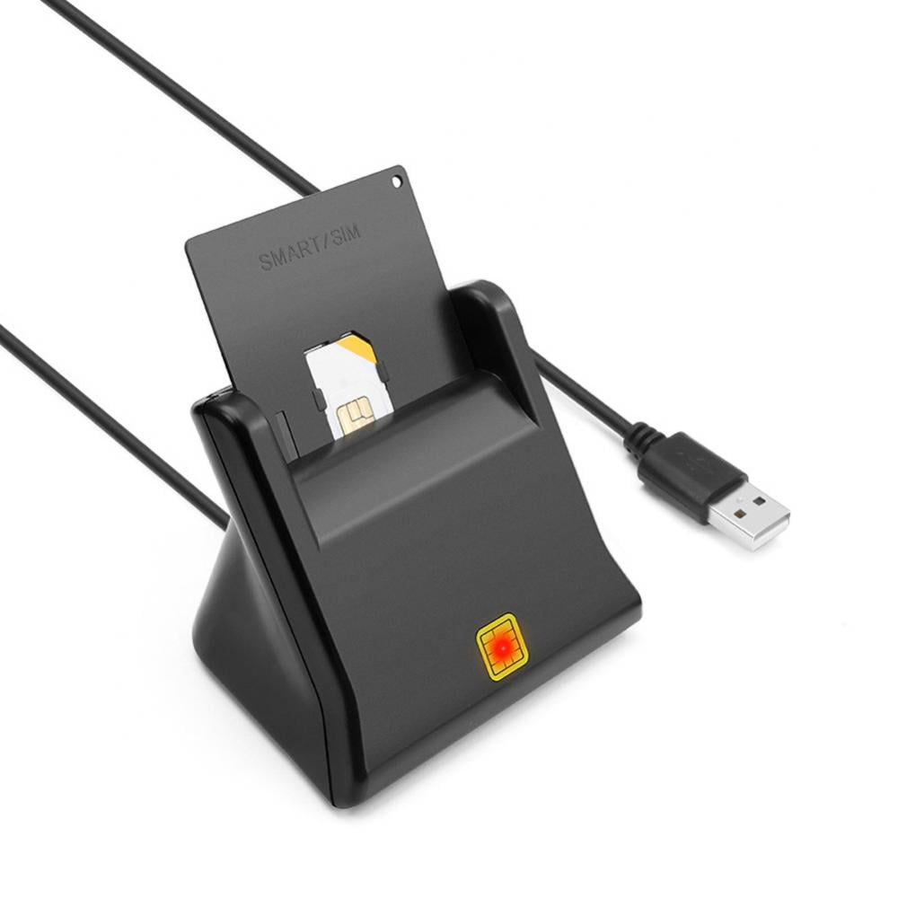 USB Card IC Smart Chip Credit Portable Card Reader Encoder Writer with SIM Slot 