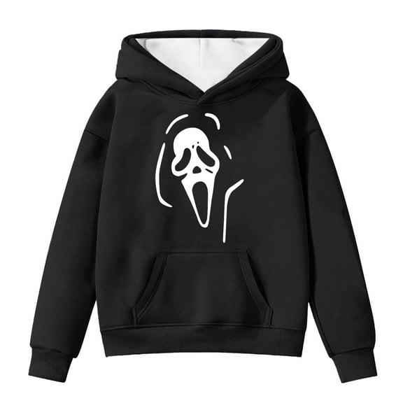 oqasdz Halloween Girls Winter Hooded Sweatshirt Warm Pullover with Pocket for Outdoor Active Cozy Casual Hoodie Size 4 Y-5 Y