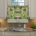 thumbnail image 2 of Yayeee Kitchen Curtains Tier Pair Light Filtering 27"x24" Rod Pocket Short Cafe Window Panel, Game Day Footballs, 2 of 7