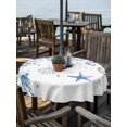 thumbnail image 2 of Outdoor Table Cloth with Umbrella Hole and Zipper,Blue Coastal Waterproof Round Tablecloth 54 Inch,Summer Eucalyptus Leaves Beach Ocean Starfish Nautical Washable Table Cover for Outside Party Picnic, 2 of 8