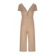 thumbnail image 5 of ICHUANYI Clearance Women's Fashionable V-neck Button Cut Open Back Casual Short Sleeved Jumpsuit(Khaki, M) ICHUANYI WER2023081100035, 5 of 8