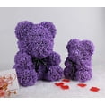 thumbnail image 6 of RECUTMS Purple Artificial Flower Rose Bear 10 inch Wedding Party Decoration Gift Box, 6 of 7