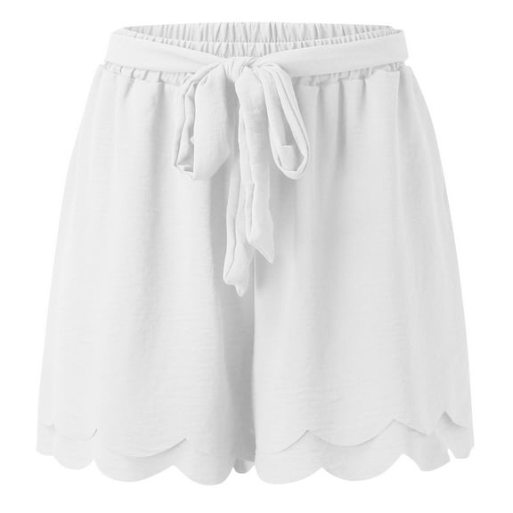 Aayomet Yoga Shorts For Women Women's Ease into Comfort Stretchable Pull-On 5 inch Tab Short,White M