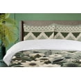 thumbnail image 2 of Ambesonne Sage Duvet Cover Set, Botanical Mellow Chevron Art, Calking, Pale Green Olive Green, 2 of 4