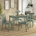 thumbnail image 2 of Lexington 5-Piece Wood Dining Set with 4 Slat Back Chairs, Dark Sea Green, 2 of 6