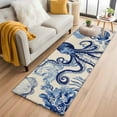 thumbnail image 2 of Runner Rug 2'x6' Navy Blue Octopus Coastal Hallway Runner Rugs Washable Non-Slip Bedside Floor Mats Carpet for Kitchen Bedroom Laundry Room Bathroom, 2 of 9