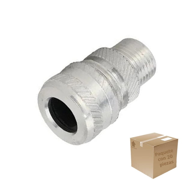 Conector Glandula Aluminio 1/2 Rosca Exterior Argos 20 Pzs plateado 1/2 pulgadas