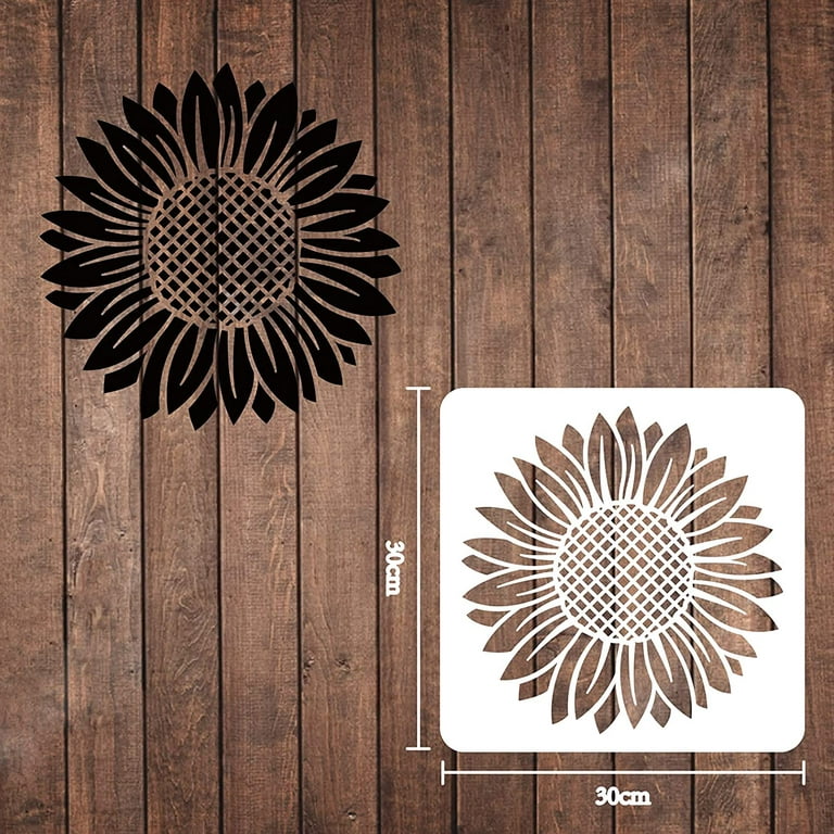Sunflower Stencil for Painting, 8x11 Inches Sunflower Flower Stencil Floral Stencil, Reusable Sun Flower Stencils for Painting on Walls DIY Crafts
