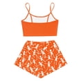 thumbnail image 5 of LRen Halloween Pajamas Women Silk 2 Piece Cami Top+Shorts Set Skeleton Print Sleeveless Sleepwear Loungewear Halloween Gifts, 5 of 6