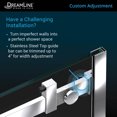 thumbnail image 3 of DreamLine Enigma Air 34 3/4 in. D x 48 3/8 in. W x 76 in. H Frameless Sliding Shower Enclosure in Polished Stainless Steel, 3 of 12
