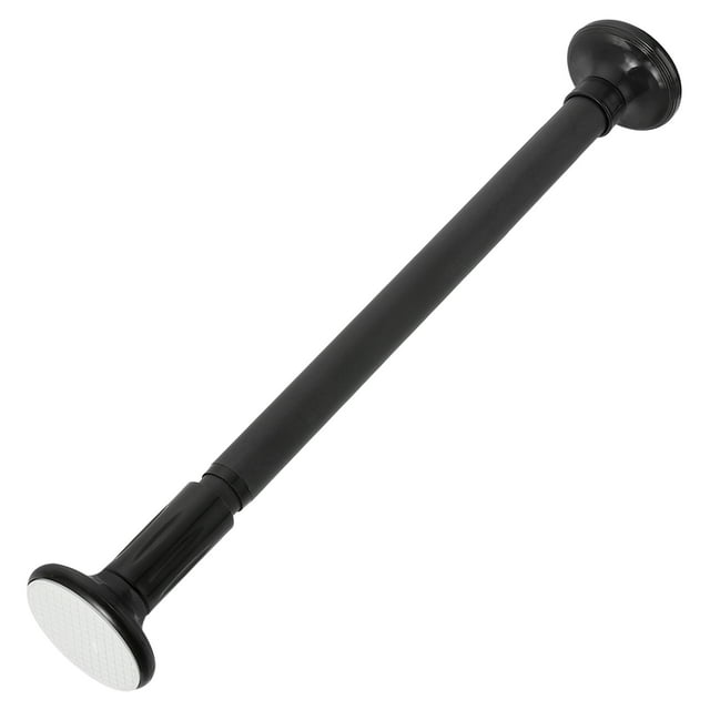 Unique Bargains 16-20 Inch Black Telescopic Curtain Rods, Adjustable Stainless Steel Shower Curtain Rod for Bathroom Bedroom