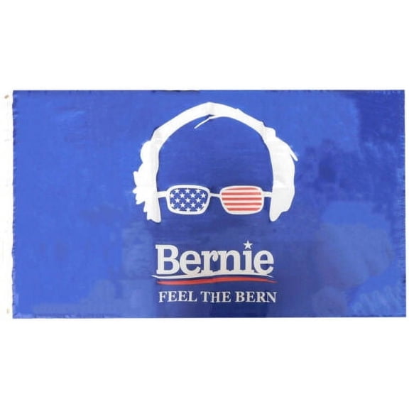 Bernie Feel The Bern Blue Premium 3x5 3'x5' Woven Poly Nylon 68D Flag Banner