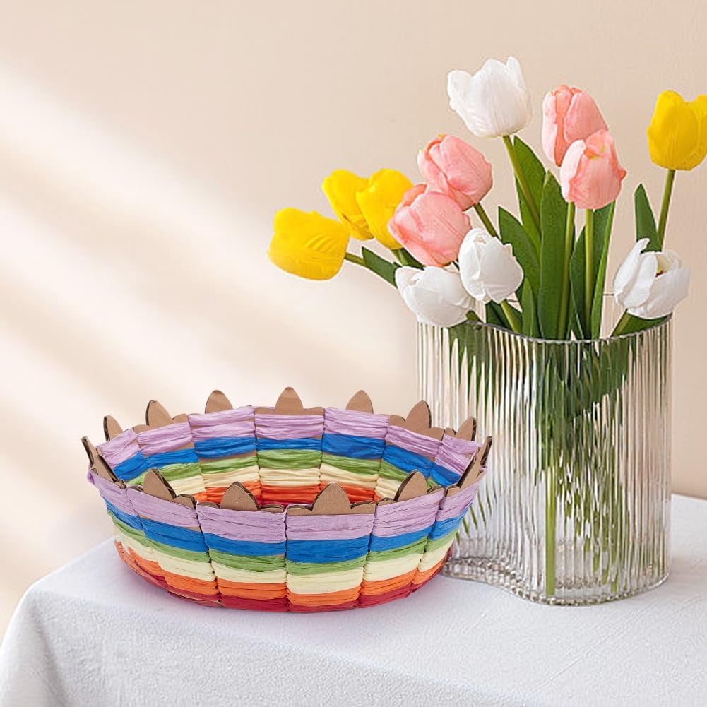 9set Woven Basket Kit Woven Basket Material Kit Creative Weaving Personalized Storage Woven Basket Easter Basket Activities for Easter Eggs