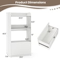 thumbnail image 3 of Gymax Bookcase w/ Drawer 3-Tier Open Shelf Anti-Toppling Kits for Living Room White, 3 of 9