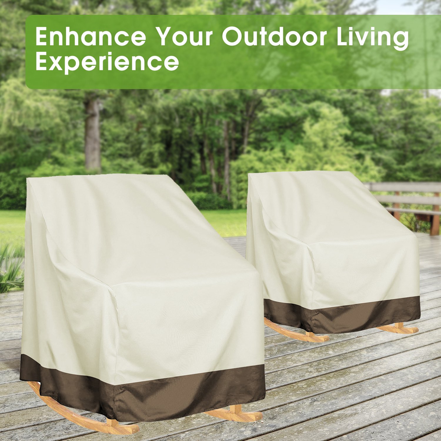 MTYIQS 2 Pack Outdoor Furniture Covers, Heavy Duty Waterproof Chair Covers for Patio