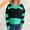 Green Sweater for Winter, variant on XPMWRP Women's Fashionable Stripe Sweater Long Sleeve Contrast Color V Neck Sweatshirt Tops Casual Pullover Jumpers Pink L