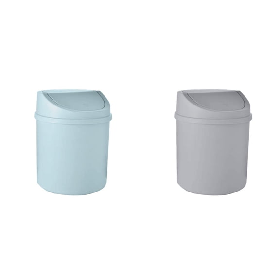 AUDeals 6.69*5.12 Inches Desktop Mini Cute Trash Can with Rotating Lid Space Saving PP Plastic Cylindrical Mini Trash Can Small Plastic Storage Bin for Home Kitchen Dressing Office Kids Bedroom