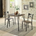 thumbnail image 2 of Furniture of America Kelle Transitional Metal 3-Piece Dining Set in Brown, 2 of 3