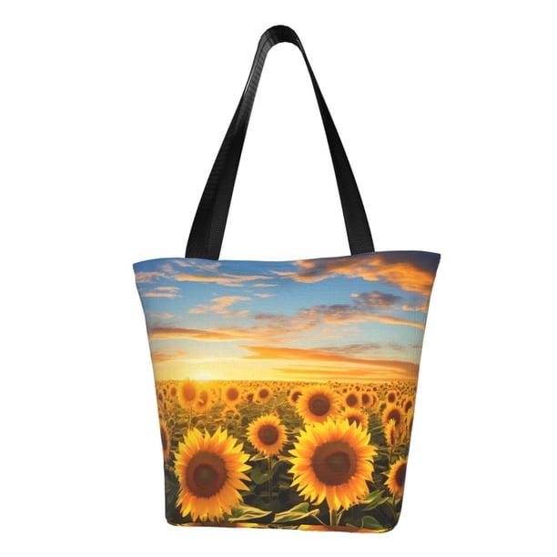 Easygdp Beautiful Golden Sunflower Field Bolso de Hombro para Mujer, Bolso Bandolera y Cartera de Mano Elegante para Uso Diario