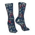 thumbnail image 7 of Xecao Leaves Snowflakes Print Fashion No Heel Casual Crew Socks Cushioned Breathable for Men Women - Moisture wicking,Not easy to fade Suitable for daily, 7 of 7