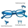 thumbnail image 3 of EYEGUARD Round Reading Glasses Blue Light Blocking, Unisex Computer Readers with Spring Hinge, Anti Glare Eyeglasses,Blue, 3 of 5