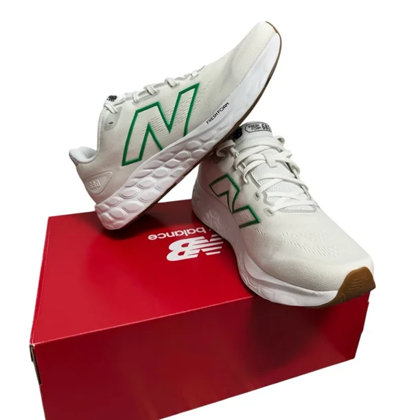 New Balance Fresh Foam 680 v8 White Green Running Shoes Sneakers unisex