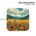 thumbnail image 2 of Yiaed Field Style Bicycle Young Sunflower Print Leather Coasters for Drinks - Cup Coasters Coffee Table Kitchen Table Bar, Home & Office Gifts Handmade Drink Coasters-Square, 2 of 6