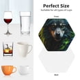 thumbnail image 6 of Pofeuu Realistic Style Colorful Wolf A Print Coasters for Drinks, 4Pack PU Leather Coasters, Bar Drink Coasters for Tabletop Protection, Furniture from Damage-Hexagon, 6 of 6
