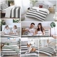 thumbnail image 5 of 3 Piece Grey Stripes Duvet Cover Set Full Size, Microfiber Comforter/Quilt Cover with Corner Ties and 2 Pillowcases, Simple Gray White Texture All Season Soft Bedding with Zipper Closure, 5 of 8