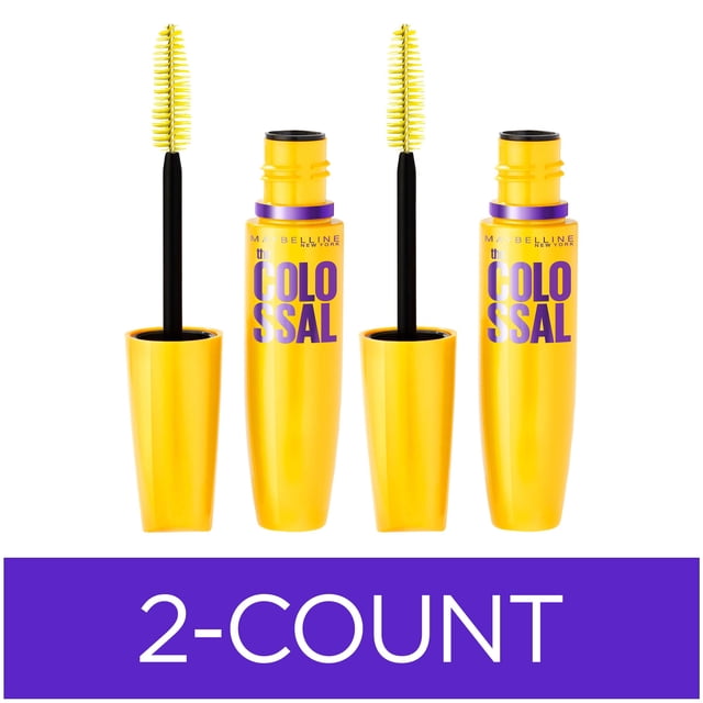 Máscara Maybelline Volum' Express Colossal, lavable, negra, 2 veces