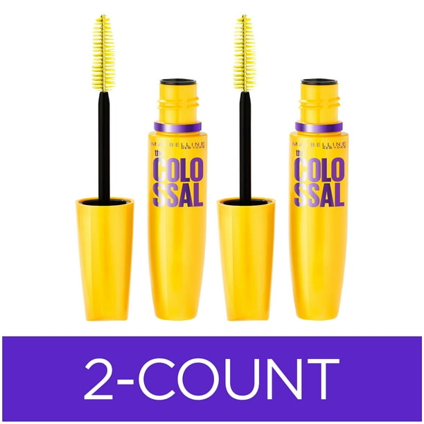 Máscara Maybelline Volum' Express Colossal, lavable, negra, 2 veces