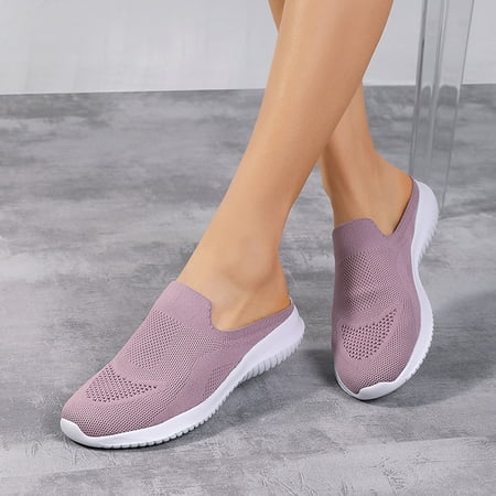 

CAICJ98 Non Slip Shoes for Women Women s Sock Walking Shoes Comfortable Mesh Lightweight Slip On Sneakers Pink