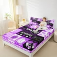 thumbnail image 4 of jejeloiu Girls Volleyball Twin Sheet Set,Purple Splashing Ink,Luxury Decor,3-Piece, 4 of 7