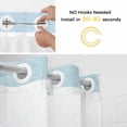 thumbnail image 5 of Sky Blue Ocean Starfish No Hook Shower Curtain Waterproof, Bathroom Curtains with Snap in Liners and See Through Top Window, Summer Coastal Coral Conch Hotel Style Bathtub Curtains Shower 36"Wx72"L, 5 of 8