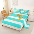 thumbnail image 2 of Erosebridal Bowknot Initial T Queen Sheet Sets for Girls, Abstract Ombre Bed Set, 4 Pieces, 2 of 5