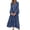 Blue, variant on Lnmiateer Women Flowy Tiered Ruffle Maxi Dress V Neck Bell Sleeve Solid Soft Breathable Sundress for Beach Holiday Weekend Casual Outfit